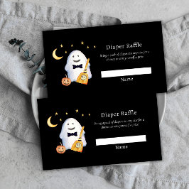 Tarjeta De Recepción Pequeña mujer fantasma Diaper Raffle Baby Shower