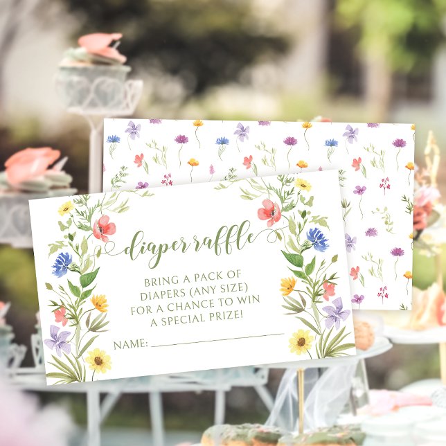 Tarjeta De Recepción Pequeña niña de flores silvestres ducha de pañales (Subido por el creador)