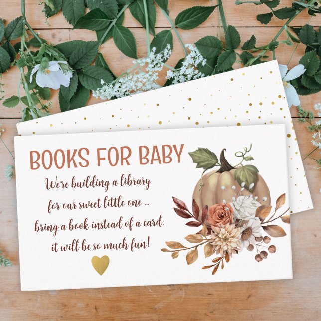 Tarjeta De Recepción PEQUEÑA PEQUEÑA BOMBA Baby Shower (Sweet Little Pumpkin Baby Shower Book Request Enclosure Card)