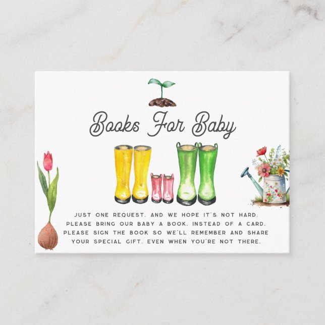 Tarjeta De Recepción Pequeña petición de libro de botes de jardinería r (Anverso)