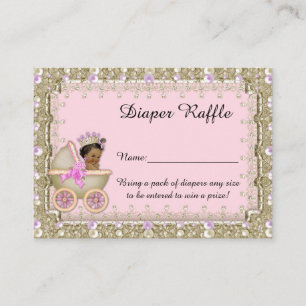 Tarjeta De Recepción Pequeña Princesa Diaper Raffle Entradas, carruaje