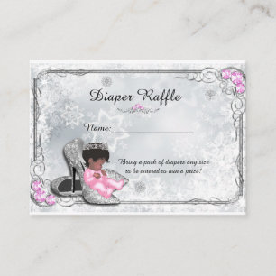 Tarjeta De Recepción Pequeña Princesa Diaper Raffle Entradas, congelada