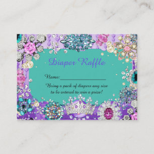 Tarjeta De Recepción Pequeña Princesa Diaper Raffle Entradas, joyas