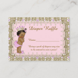 Tarjeta De Recepción Pequeña Princesa Diaper Raffle Entradas, rosa