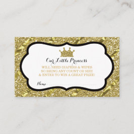 Tarjeta De Recepción Pequeña Princesa Diaper Raffle Ticket, falsa Purpu