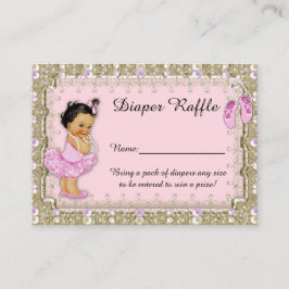 Tarjeta De Recepción Pequeña Princesa Diaper Raffle Tickets, balerina