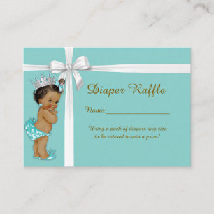 Tarjeta De Recepción Pequeña Princesa Diaper Raffle Tickets menta