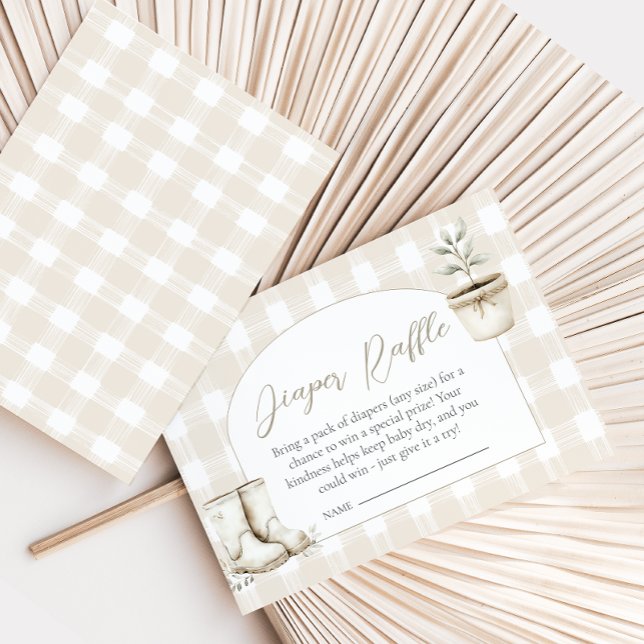 Tarjeta De Recepción Pequeña rifa de pañales Baby Shower Sprout (Subido por el creador)