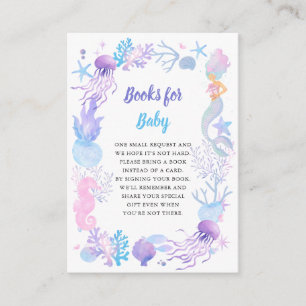 Tarjeta De Recepción Pequeña sirena Pastel Baby Shower Libros Para Be