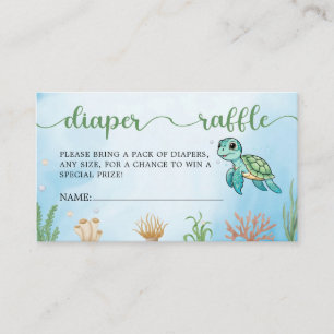 Tarjeta De Recepción Pequeña tortuga de hatchling Baby Shower Diaper Ra
