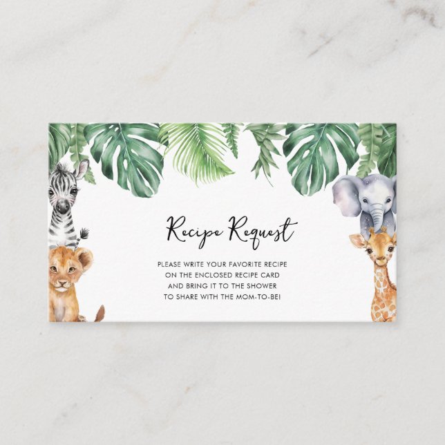 Tarjeta De Recepción Pequeña y salvaje solicitud de receta de Baby Show (Anverso)