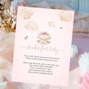 Tarjeta De Recepción Pequeñas Conchas de Perla Puntos Shower de Bebé