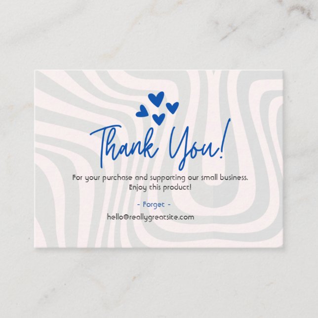 Tarjeta De Recepción Pequeñas empresas Gracias (Anverso)