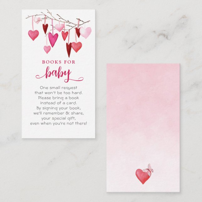 Tarjeta De Recepción Pequeñas novias libros rosas para bebé (Anverso / Reverso)