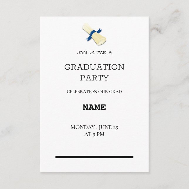 Tarjeta De Recepción pequeño (Anverso)