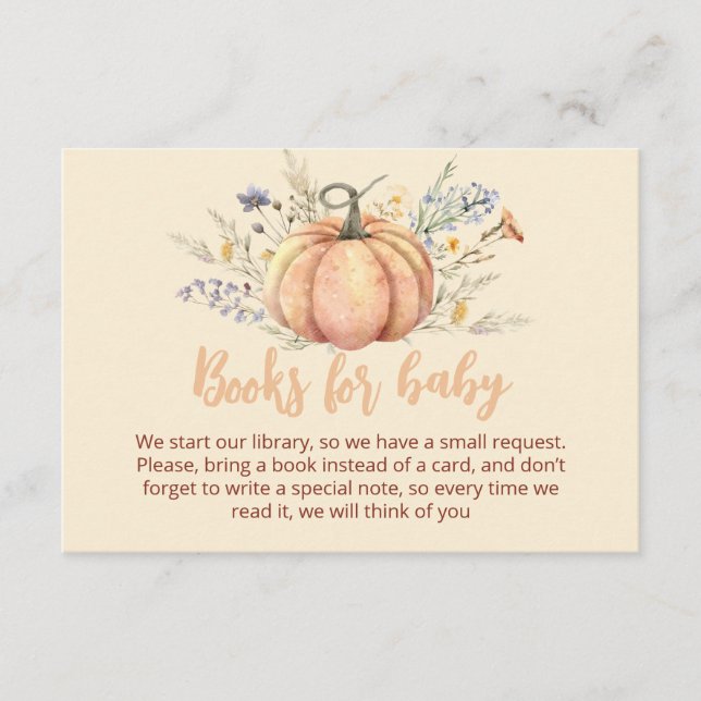 Tarjeta De Recepción Pequeño Baby Shower de la flor silvestre Pumpkin | (Anverso)