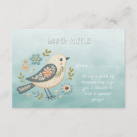 Pequeño Baby Shower floral de aves verdes