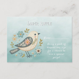 Tarjeta De Recepción Pequeño Baby Shower floral de aves verdes