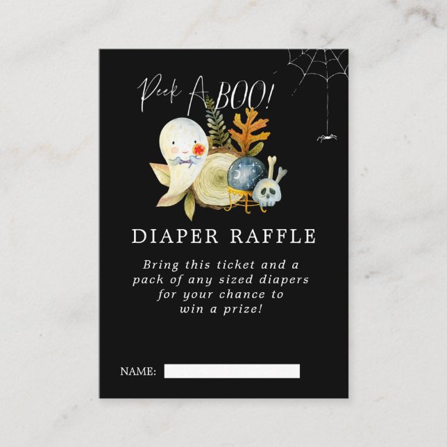 Tarjeta De Recepción Pequeño billete de pañal Baby Shower fantasma (Anverso)