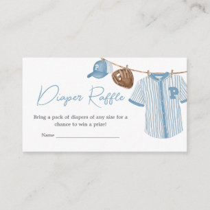 Tarjeta De Recepción Pequeño blogger de béisbol Baby Shower Diaper Raff