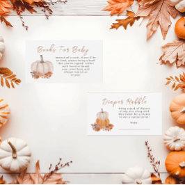 Tarjeta De Recepción Pequeño Boho de calabaza género Baby Shower neutra