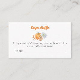 Tarjeta De Recepción Pequeño boleto de calabaza Baby Shower Diaper Raff