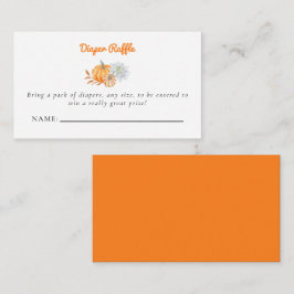 Tarjeta De Recepción Pequeño boleto de calabaza Baby Shower Diaper Raff
