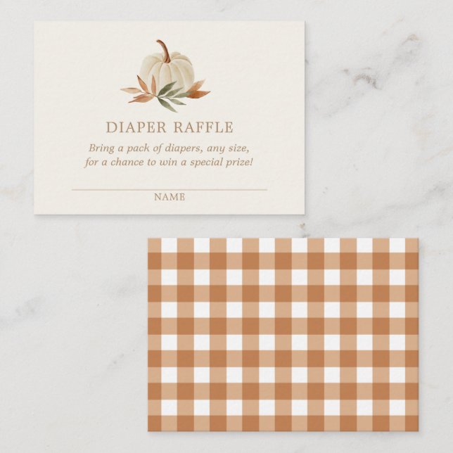 Tarjeta De Recepción Pequeño boleto de calabaza Baby Shower Diaper Raff (Anverso / Reverso)