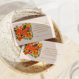 Tarjeta De Recepción Pequeño boleto de calabaza Baby Shower Diaper Raff