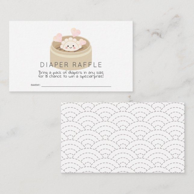 Tarjeta De Recepción Pequeño boleto de poker Baby Shower Diaper Raffle (Anverso / Reverso)