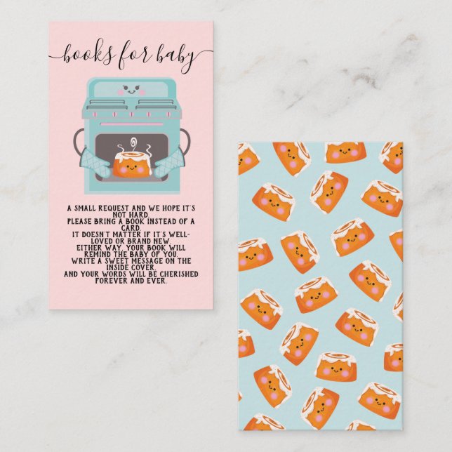 Tarjeta De Recepción Pequeño bollo en el horno Libros para bebé (Anverso / Reverso)