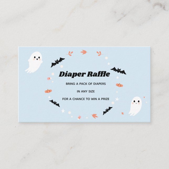 Tarjeta De Recepción Pequeño Boo Boy Baby Shower Diaper Raffle Ticket (Anverso)