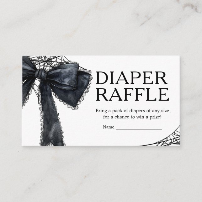 Tarjeta De Recepción Pequeño Boo gótico Baby Shower Diaper Raffle (Anverso)