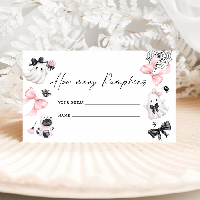 Tarjeta De Recepción Pequeño Boo Halloween adivina cuántas calabazas (Subido por el creador)