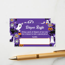 Tarjeta De Recepción Pequeño boom Halloween baby ducha rifa de pañales