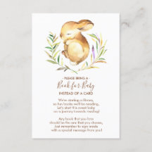 Pequeño Bunny Baby Shower Book for Baby Card