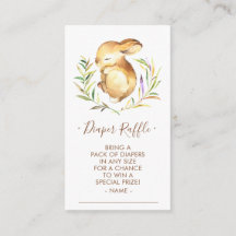 Pequeño Bunny Baby Shower Diaper Raffle Ticket