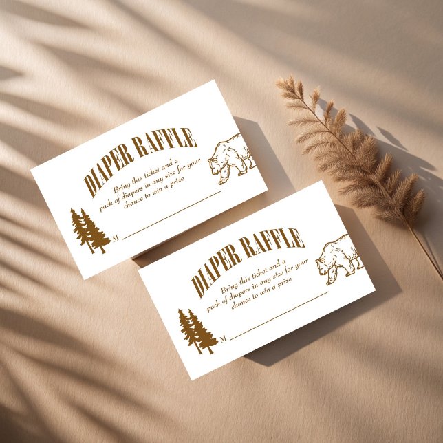 Tarjeta De Recepción Pequeño camper aventura bebé ducha de pañales rifa (Little camper adventure mountains baby shower diaper raffle enclosure card raffle tickets)