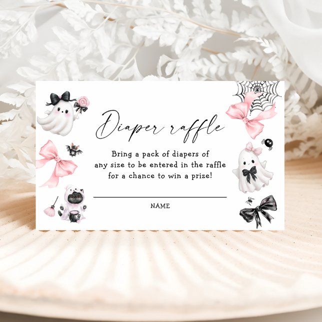 Tarjeta De Recepción Pequeño Chica de Boo Baby Shower Diaper Raffle (Subido por el creador)
