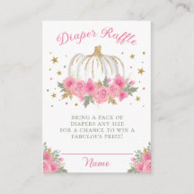 Pequeño Chica de calabaza Baby Shower Diaper Raffl