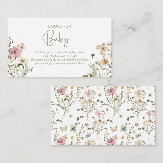 Tarjeta De Recepción Pequeño Chica de solicitud de libro de botones Bab (Anverso / Reverso)