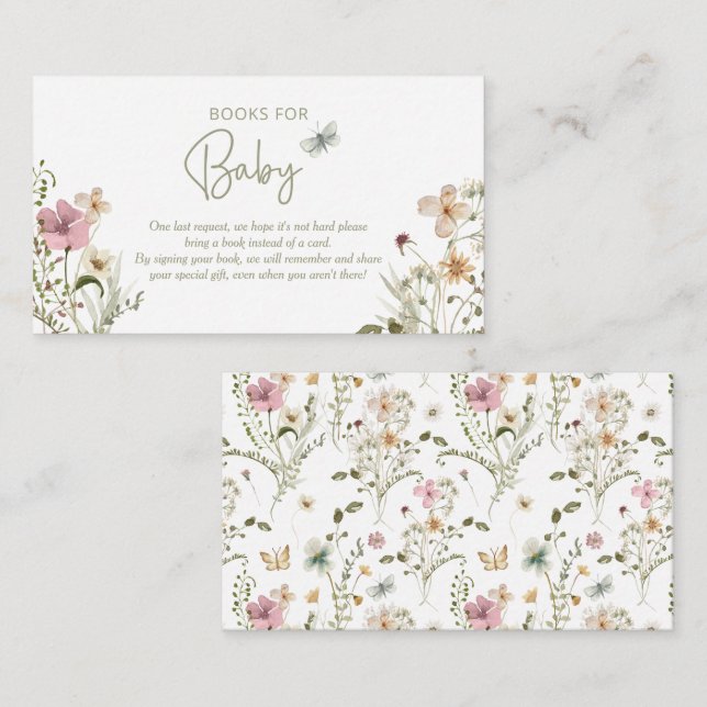 Tarjeta De Recepción Pequeño Chica de solicitud de libro de botones Bab (Anverso / Reverso)