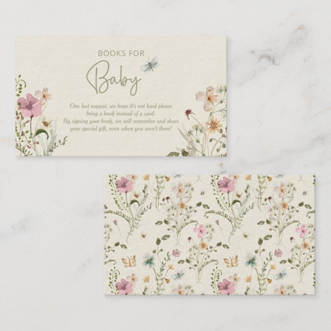 Tarjeta De Recepción Pequeño Chica de solicitud de libro de botones Bab (Anverso / Reverso)