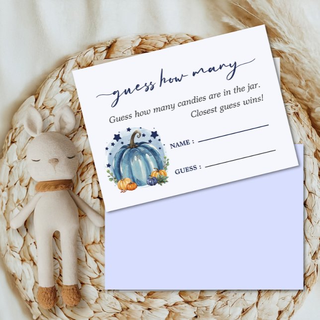 Tarjeta De Recepción Pequeño chico de calabaza Baby Shower adivina cuán (Subido por el creador)