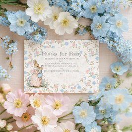 Tarjeta De Recepción Pequeño Conejo Peter y libros de mamá para bebé