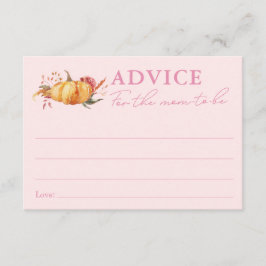 Tarjeta De Recepción Pequeño consejo de Baby Shower floral de calabaza 