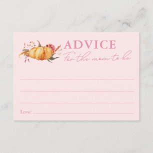 Tarjeta De Recepción Pequeño consejo de Baby Shower floral de calabaza