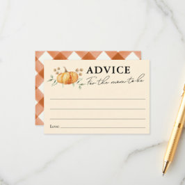Tarjeta De Recepción Pequeño consejo de Baby Shower neutral de calabaza
