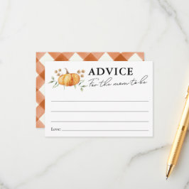 Tarjeta De Recepción Pequeño consejo de Baby Shower neutral de calabaza