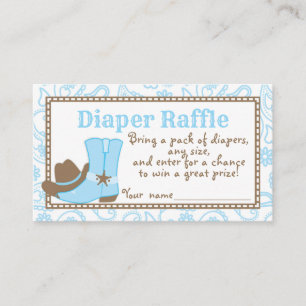 Tarjeta De Recepción Pequeño Cowboy Baby Shower Diaper Raffle Ticket